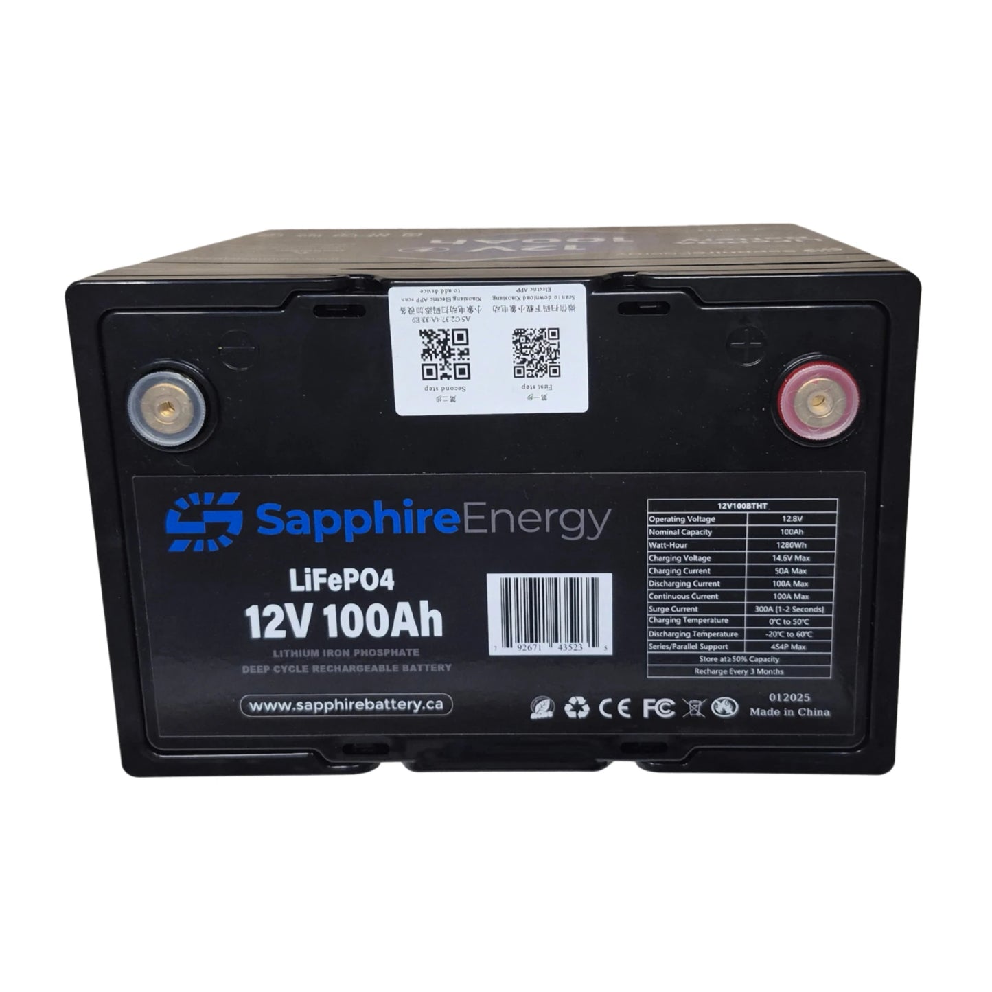 12V 100Ah Self Heating w/ Bluetooth