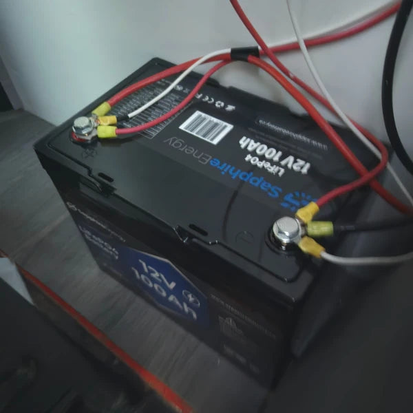 Sapphire 100Ah battery installed in a van for house power
