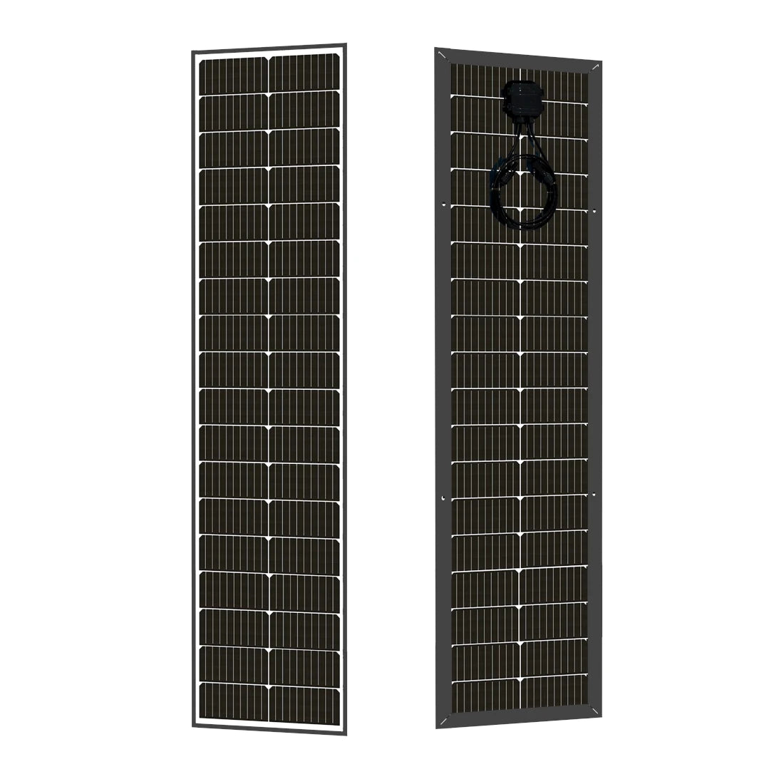 Two Lumera solar panels side by side on a white background