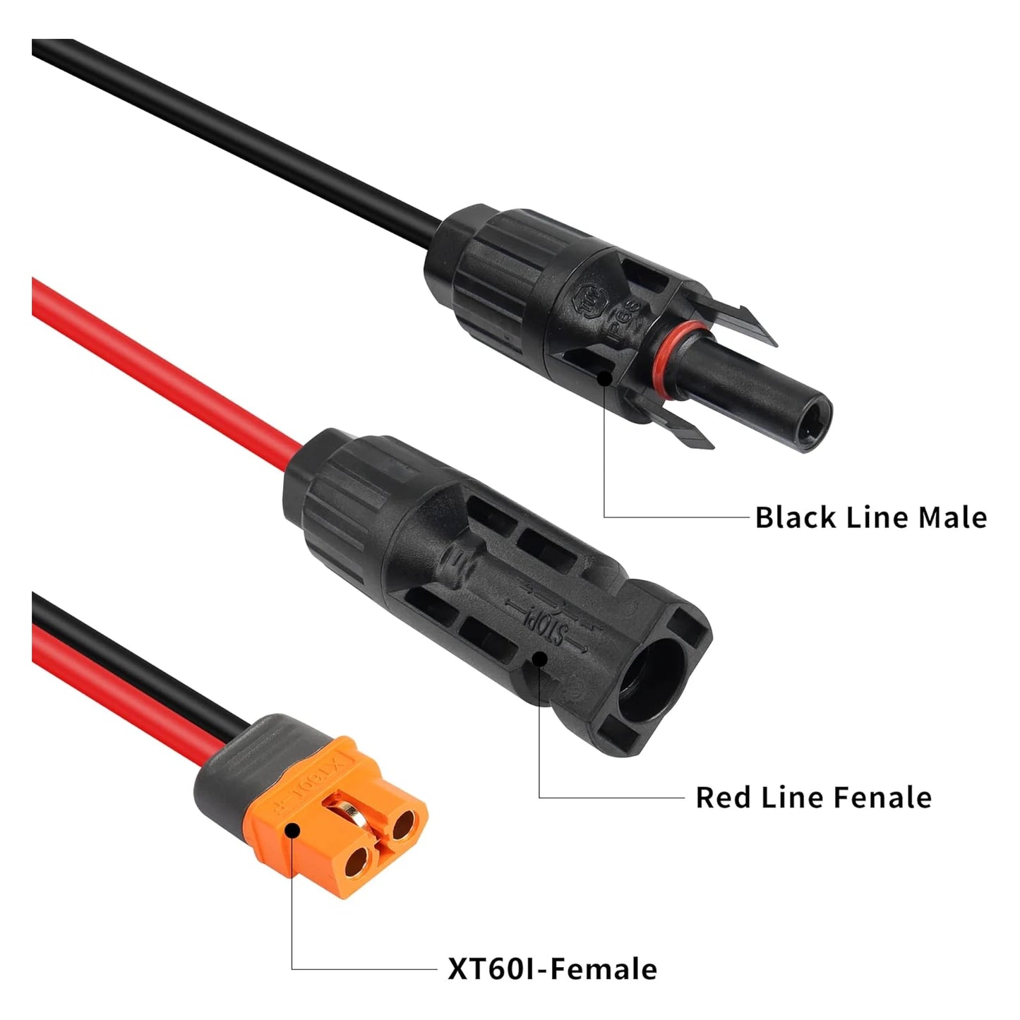 Solar MC4 to XT60i Portable Power Station Extension Adapter Cable
