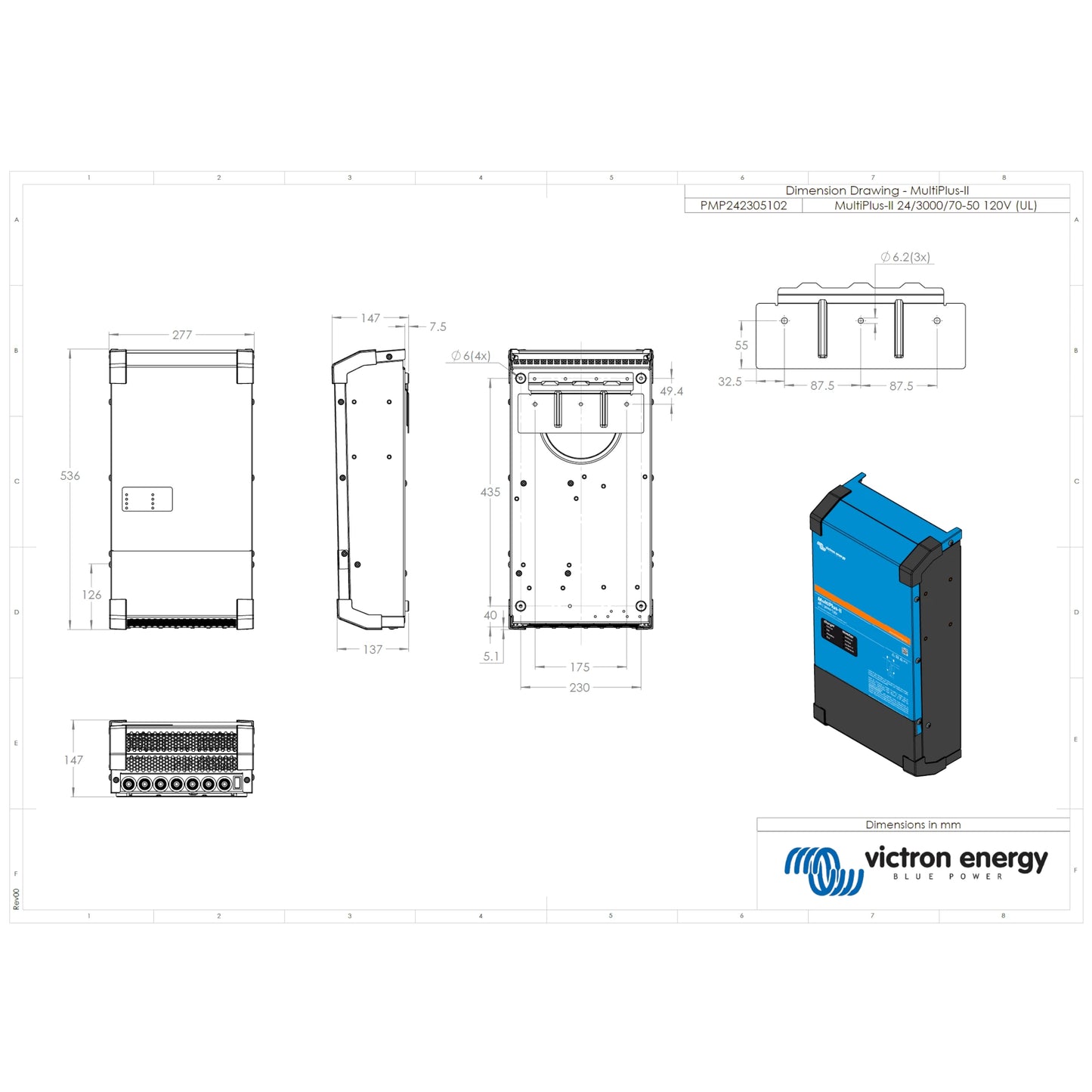 Victron MultiPlus-II 24/3000/70-50 120V Inverter/Charger