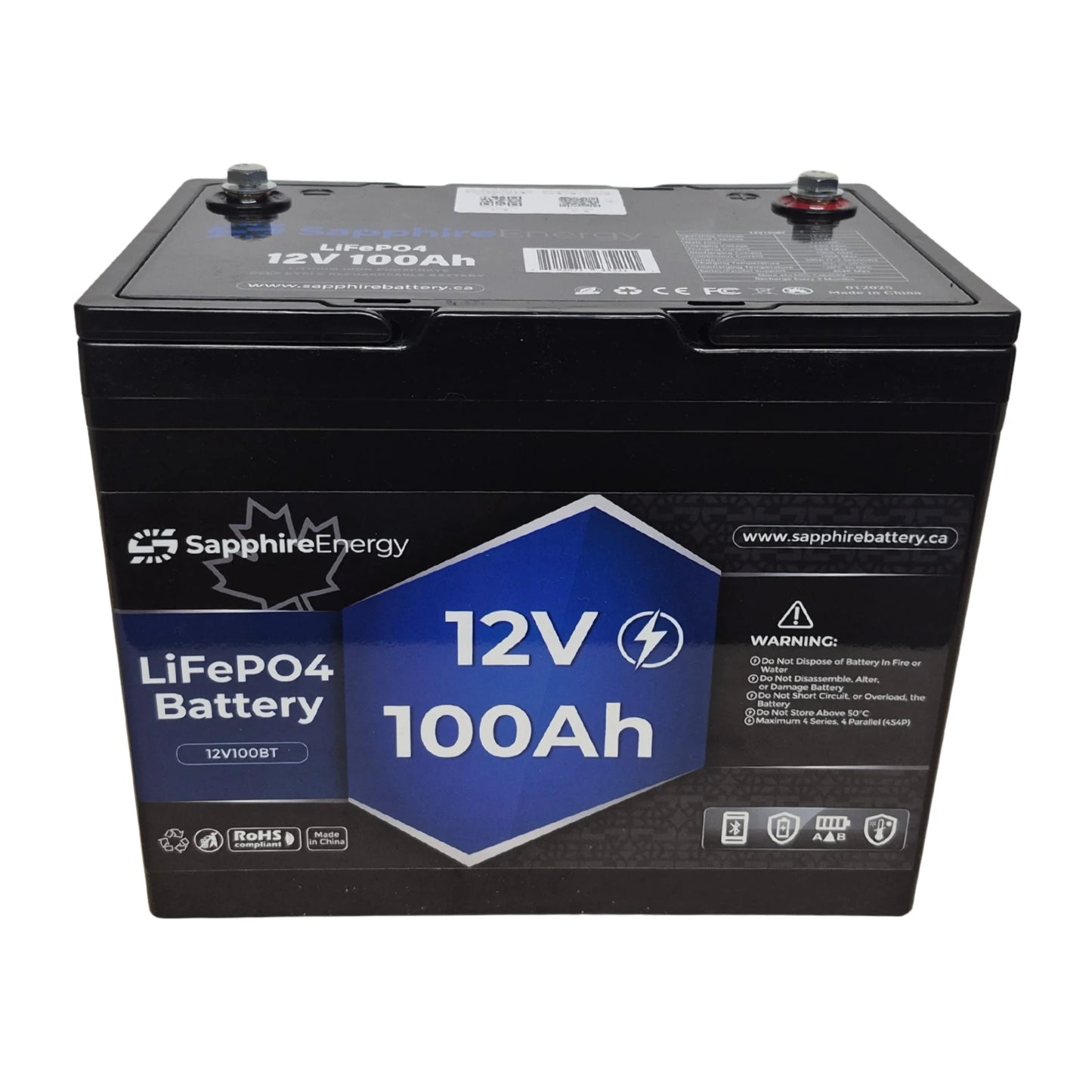 12V 100Ah Bluetooth 5.0 LiFePO4 Battery