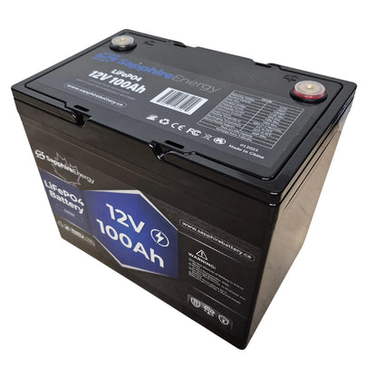 Sohphire Energy battery with specifications on a white background