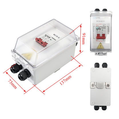 32A Solar Circuit Breaker Box Kit — 2-Pole 500V DC, IP66
