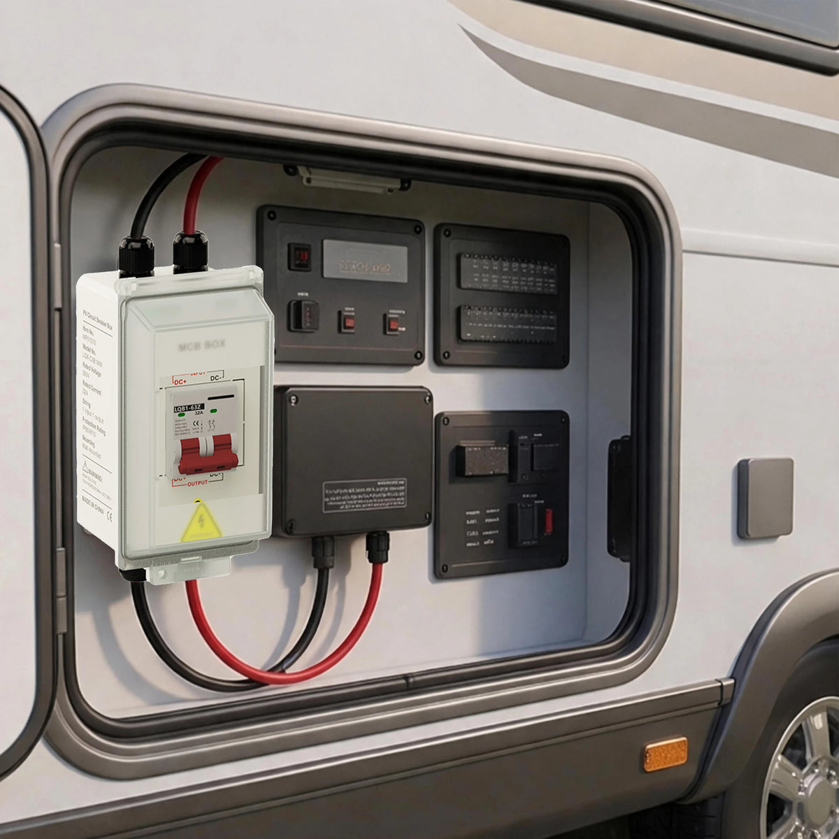 32A Solar Circuit Breaker Box Kit — 2-Pole 500V DC, IP66