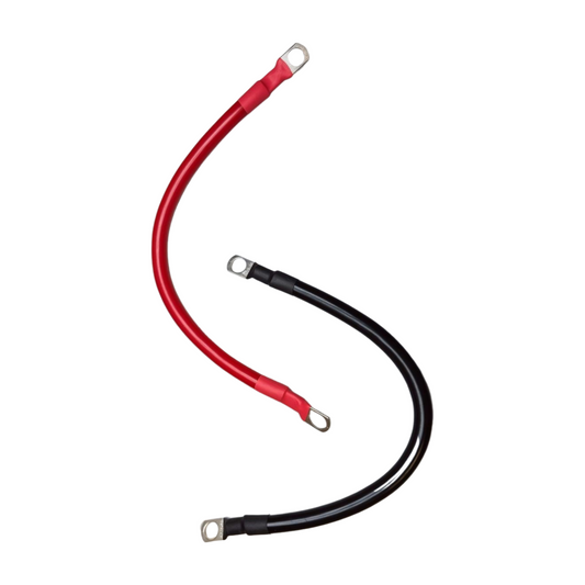 #2 AWG Battery Cable 12in Set w/ M8 Lugs