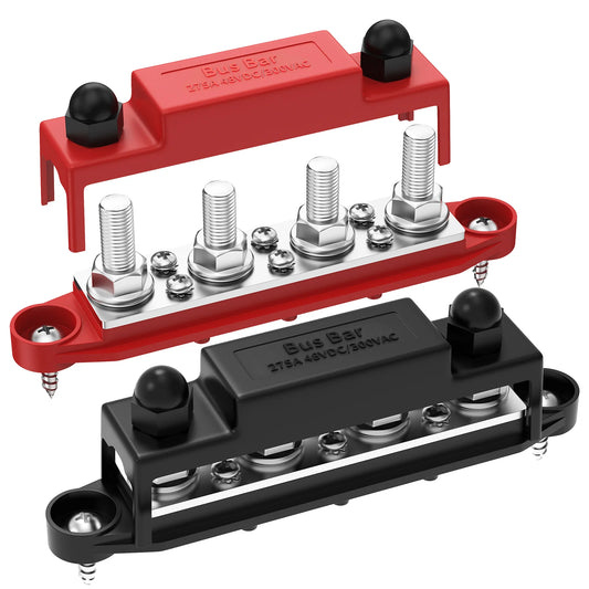 275A Dual Bus Bar – M8 (5/16) Studs w/ #8 Screws