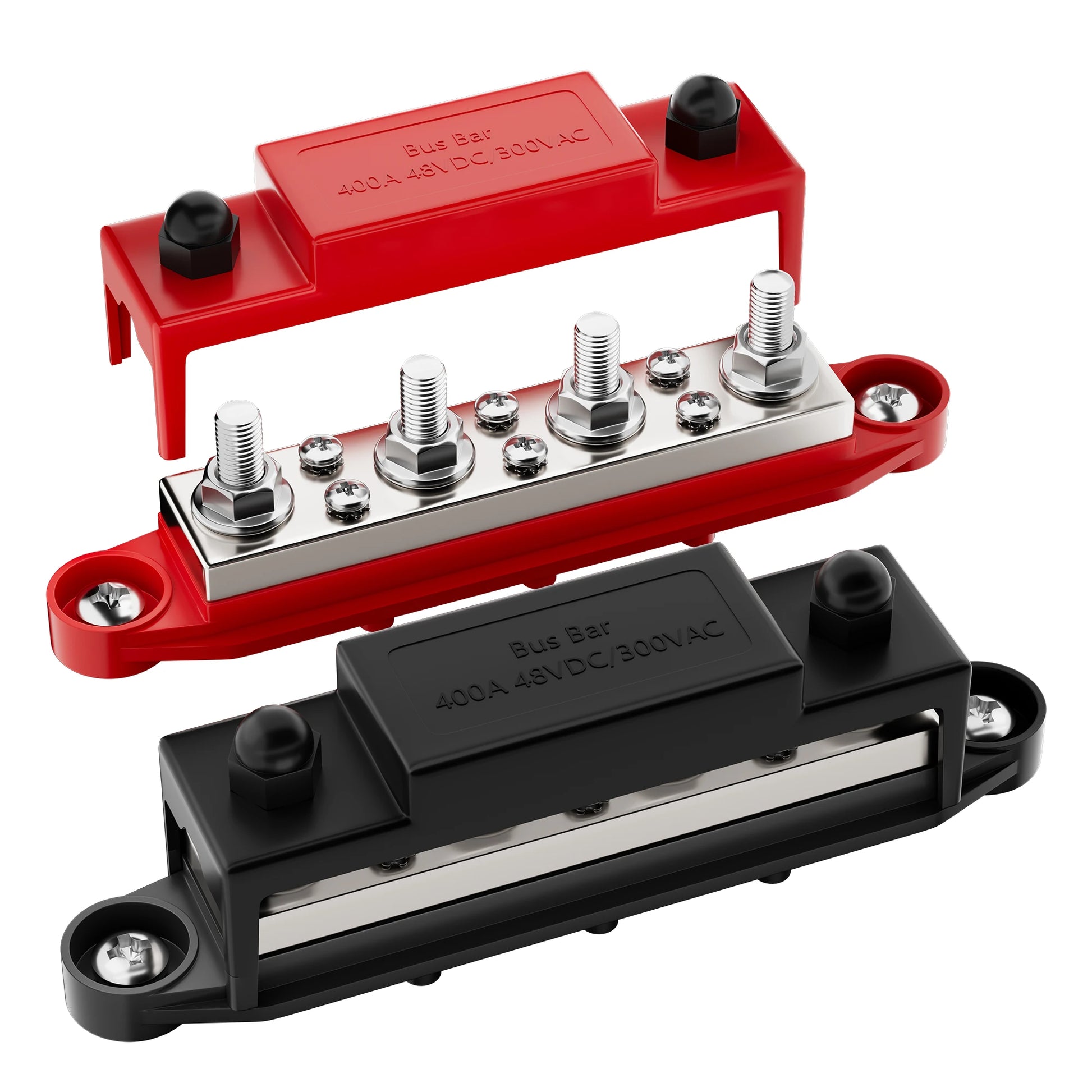 Two fuse bars, one red and one black, on a white background.