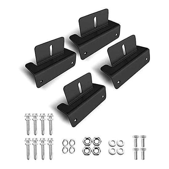 Black Aluminum Solar Panel Mounting Brackets with Stainless Steel Hardware