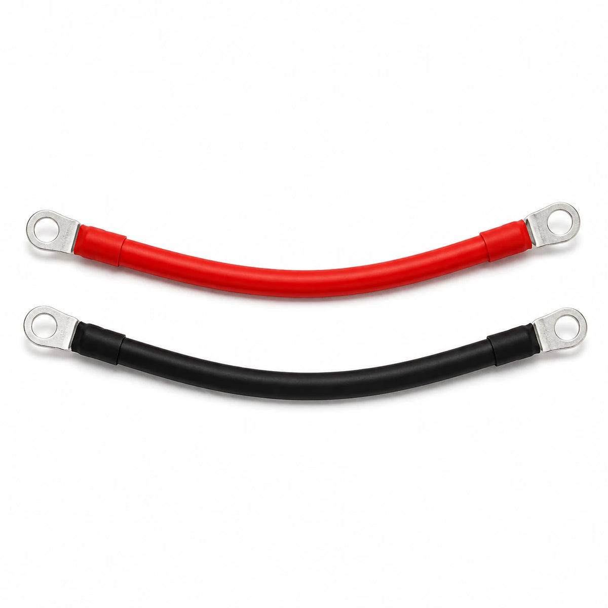 2/0 AWG 70mm² red and black battery cables with ring terminals