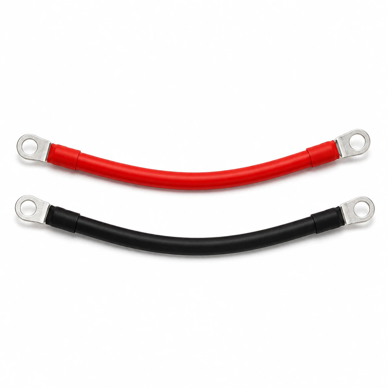 2/0 AWG 70mm² red and black battery cables with ring terminals