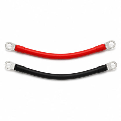 2/0 AWG 70mm² red and black battery cables with ring terminals