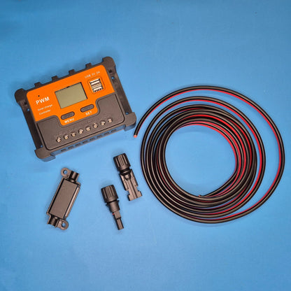 Smart Dual-Input PWM Solar Charge Controller (12V / 24V)