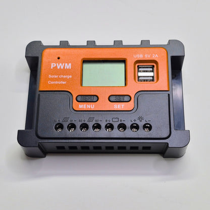 Smart Dual-Input PWM Solar Charge Controller (12V / 24V)