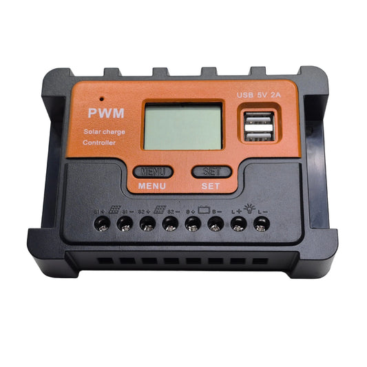 Smart Dual-Input PWM Solar Charge Controller (12V / 24V)