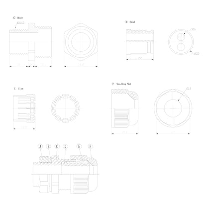 2 Hole Sealing Gland M20