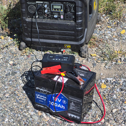 Sapphire Lithium Battery being charged by a generator