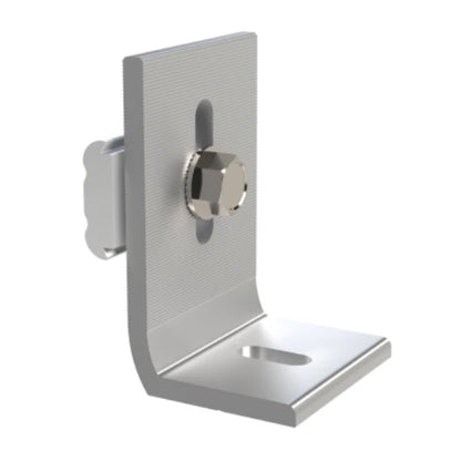 Metal bracket with a slotted nut and bolt