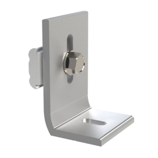 Metal bracket with a slotted nut and bolt