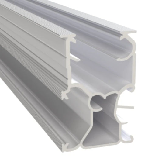 Aluminum extrusion on white background