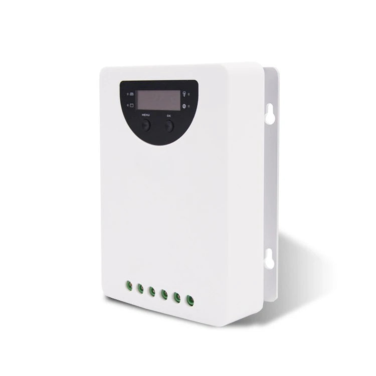 White solar charge controller on white background