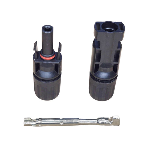 MC4 Solar Cable Connectors — Weatherproof Pair
