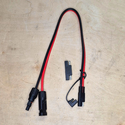 SAE 2 Pin Pigtail w/ Adapter (10 AWG 18")