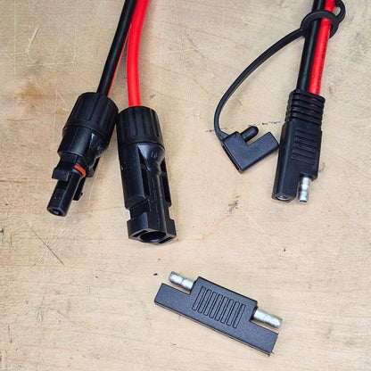 SAE 2 Pin Pigtail w/ Adapter (10 AWG 18")