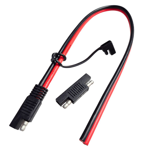 SAE 2 Pin Pigtail w/ Adapter (10 AWG 18")