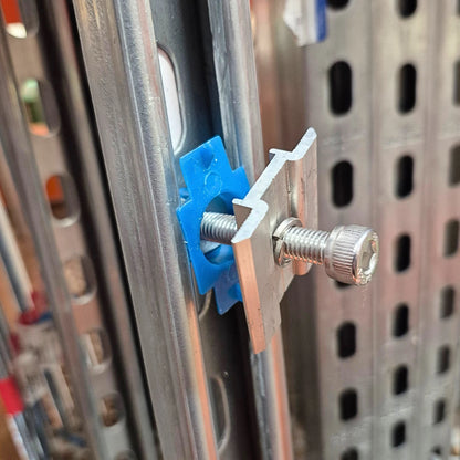 solar panel clamp on a metal channel
