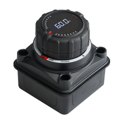 black battery disconnect switch with LED voltage display
