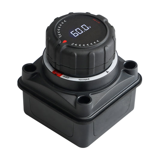 black battery disconnect switch with LED voltage display