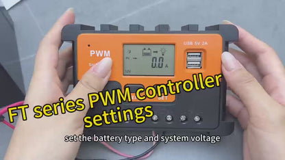Smart Dual-Input PWM Solar Charge Controller (12V / 24V)