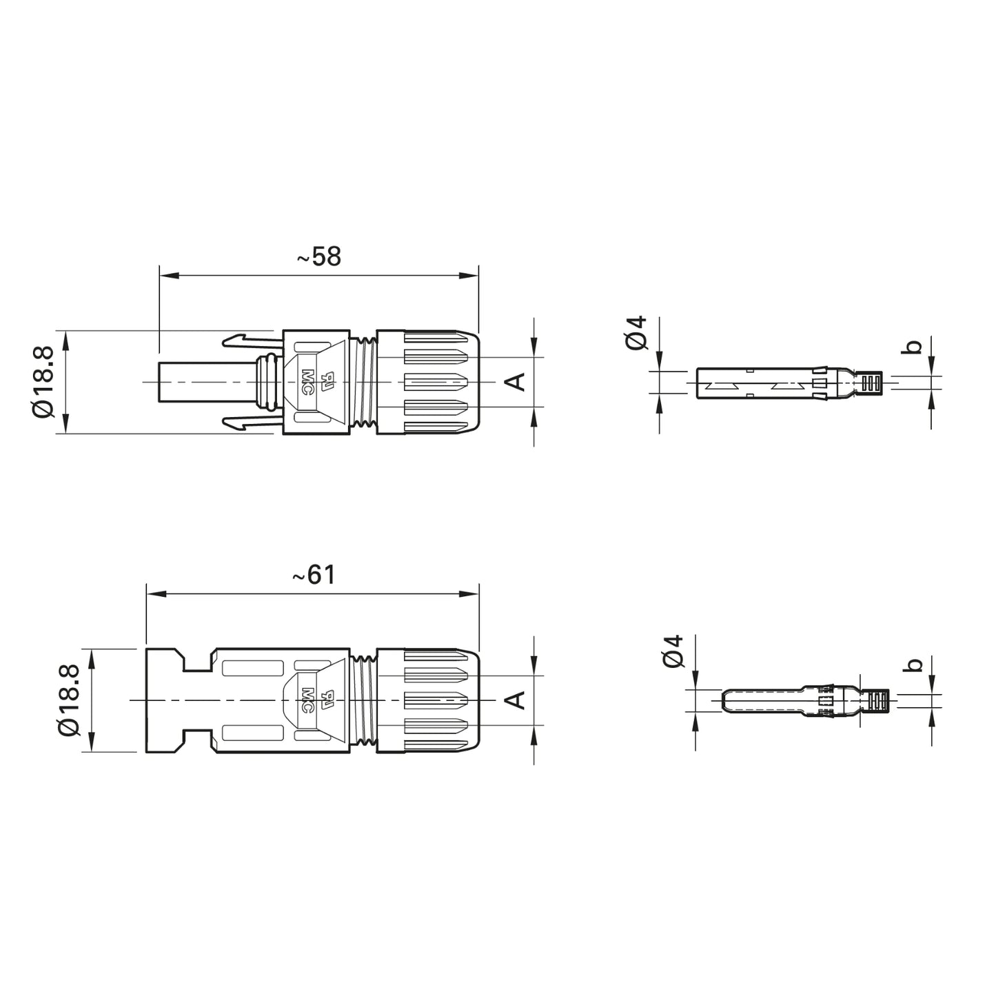 MC4 Solar Cable Connectors — Staubli