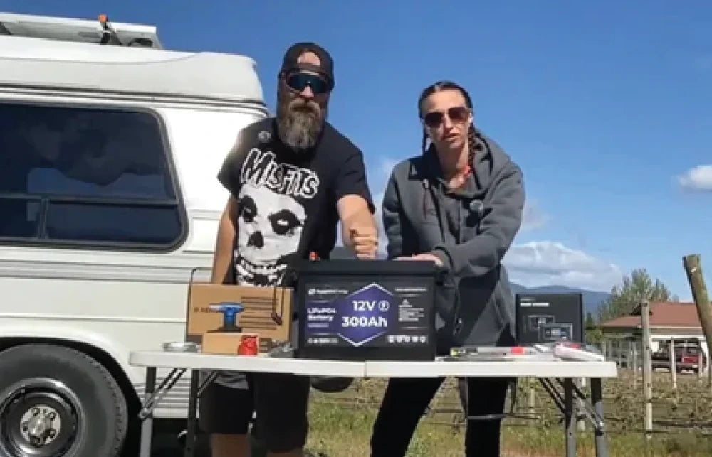 Image of vanlife with 12V 300Ah battery